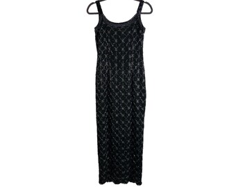 Y2K Womens 6 Silk Embellished Beaded Slip Dress Gown Fairy Whimsigoth, Womens Embellished Dress, Vintage Silk Slip Dress, Whimsigoth Dress