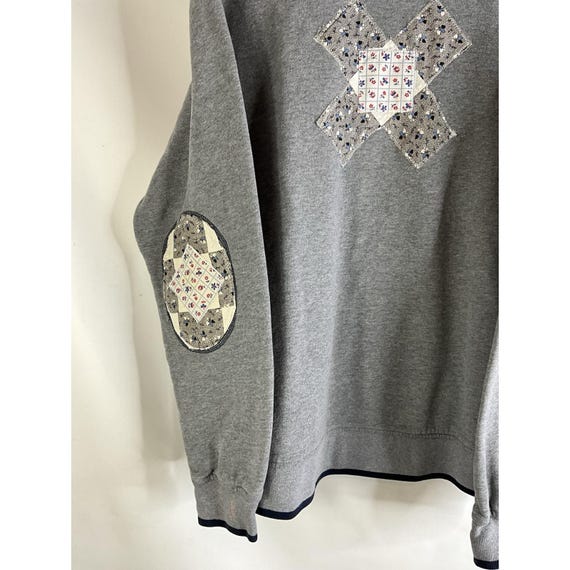 90s Womens Large Handmade Patchwork Elbow Pad Swe… - image 5