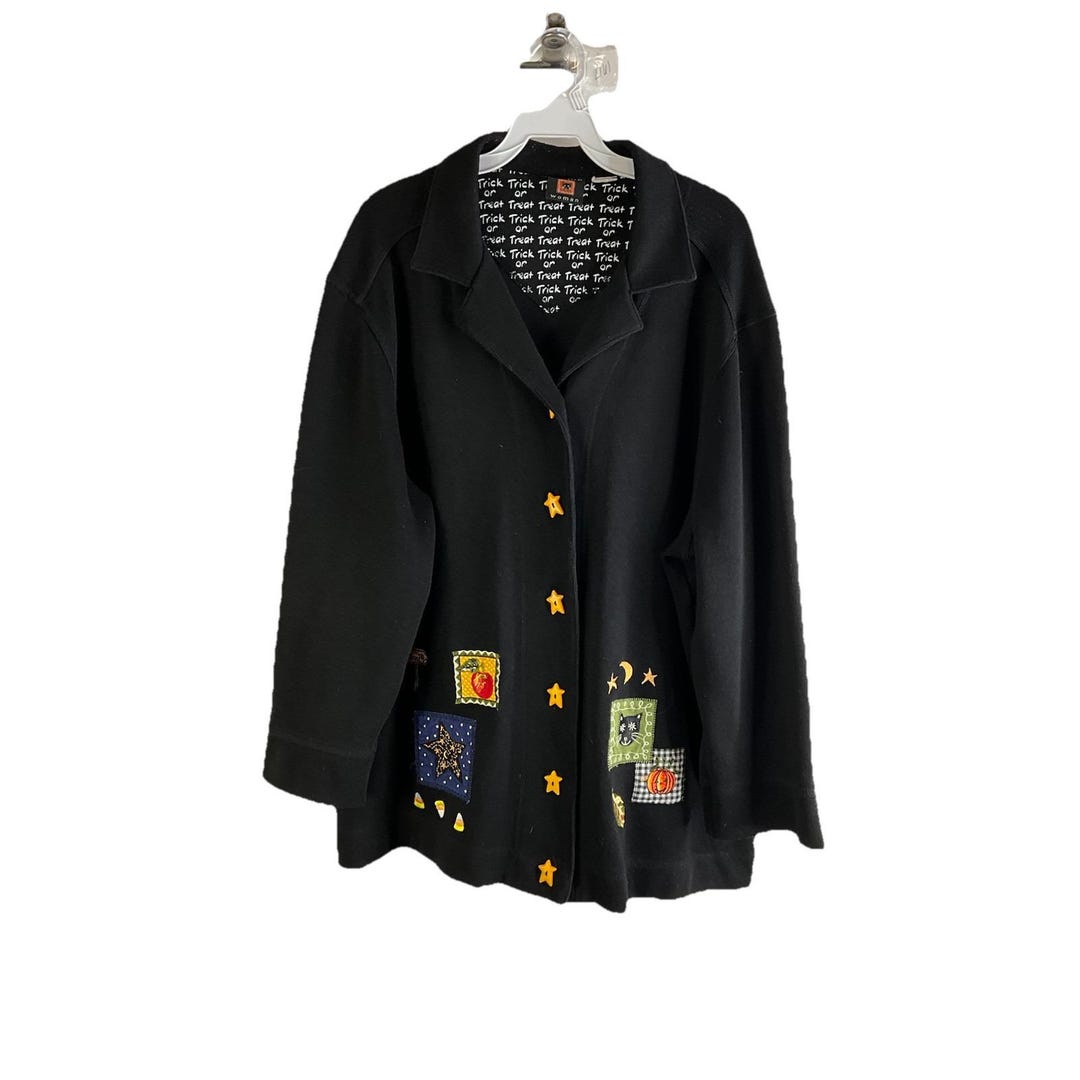 Cardigan Da Donna Di Halloween Elegante Stampata Di Halloween Casual Ampia E Ampia Primavera E Autunno Maglia Cotone Manica Lunga Taglie Forti Maglia Grossa Cardigan Halloween Divertenti Gift Tee
