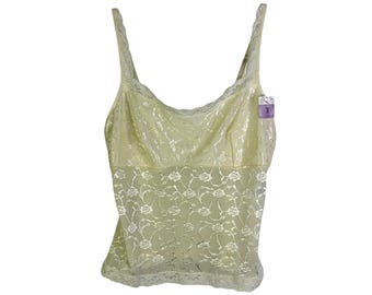 Deadstock Y2K Women XL Lace Sheer Baby Doll Cami Shirt Coquette Romantic, Womens Lace Shirt, Vintage Baby Doll Top, Y2K Cami
