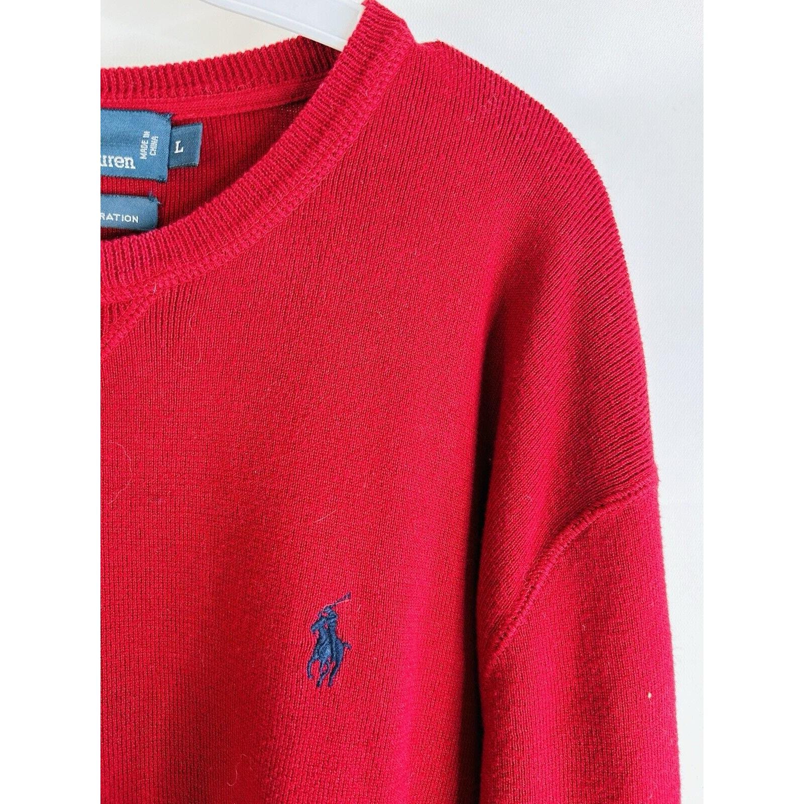90s Polo Ralph Lauren Mens Large Cotton Faded Crewneck Sweater