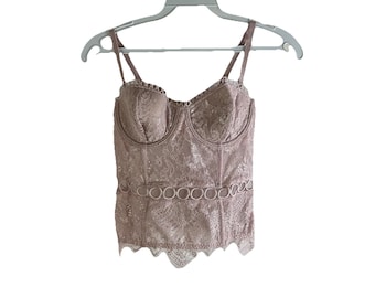 Y2K Victorias Secret Donna 34B Corsetto in pizzo smerlato Top bustier, Corsetto Victorias Secret, Corsetto in pizzo da donna, Corsetto Coquette