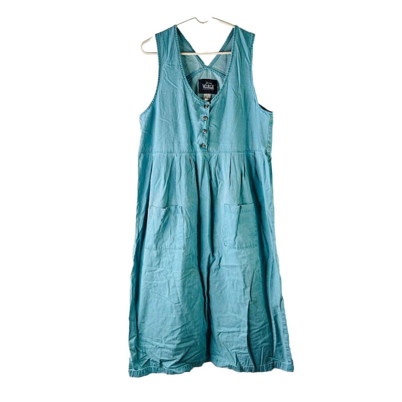woolrich denim dress Vintage Woolrich Long Denim Dress Womens Button Front 100% Cotton Size Medium