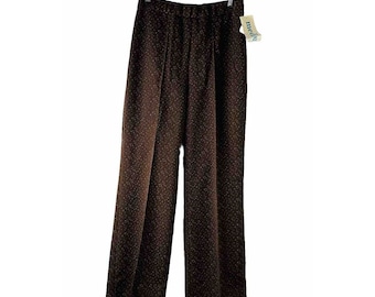 VTG 70s Womens 16 Large Speckled Knit High Rise Wide Leg Flare Pants Disco, Womens Wide Leg Pants, Vintage Flare Pants, 70s Womens Pants