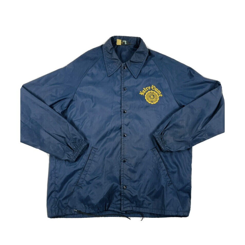 70s Champion Mens Medium University of Notre Dame Coaches Nylon 