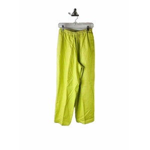 90s Womens Medium Gauzy Linen Baggy Pull On Pants Green Artsy Lagenlook, Womens Linen Pants, Vintage Lagenlook Pants, 1990s Womens Pants