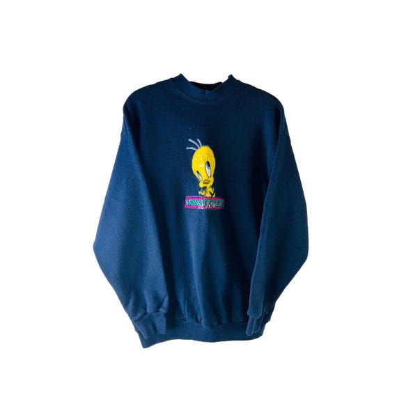 90s Womens Large Looney Tunes Tweety Whatever Faded Crewneck