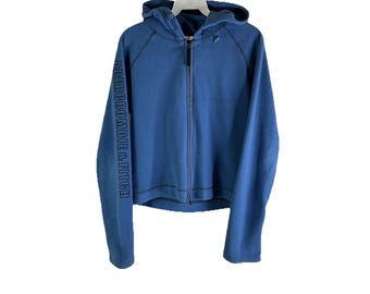 Y2K Abercrombie Fitch Womens Medium Fleece Spell Out Cropped Jacket Bella, Abercrombie Fitch Womens Jacket, Vintage Fleece Cropped Jacket