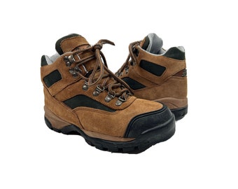 Vintage Work Boots Brown Leather Eddie Bauer Boots 9 Vintage 90s y2k Eddie Bauer Brown Leather Combat Hiking  main image 2