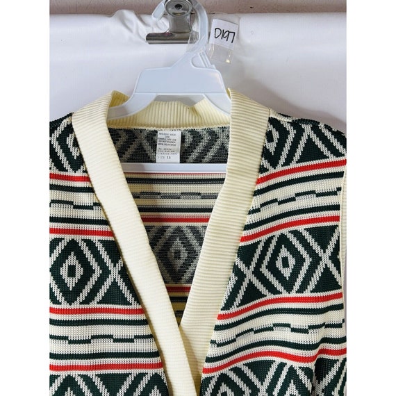 70s Womens XL Southwestern Knit Belt Sweater Vest… - image 2