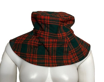 Vintage Plaid Hat 1990s Pink Blue Flower Brooch Accent Y2K  display picture 2