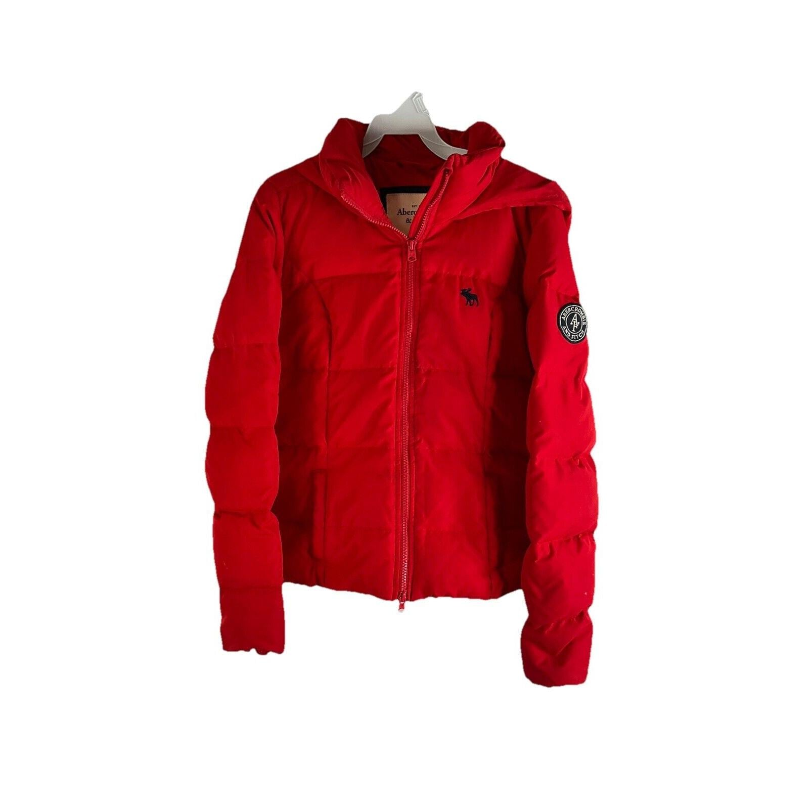 Y2K Womens Medium Goose Down Fill Cropped Puffer Coat Red, Womens 