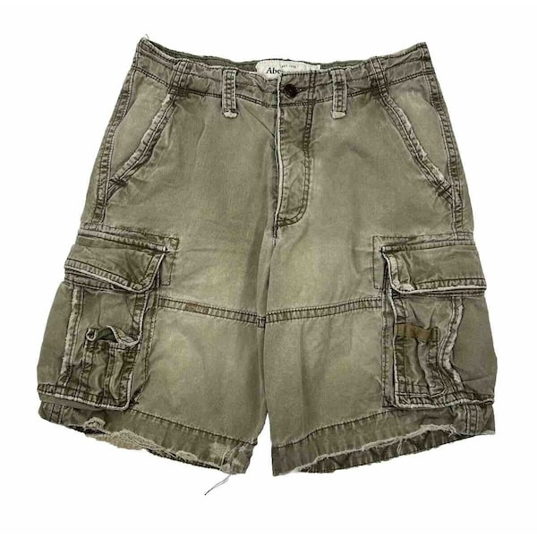 Y2K Abercrombie & Fitch Mens 32 Heavy Baggy Cargo Chino Shorts Streetwear, Abercrombie Cargo Shorts, Mens Baggy Cargo Shorts, Y2K Shorts