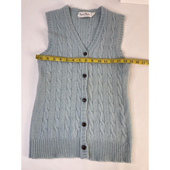 80s Womens Small Shetland Wool Cable Knit Cardiga… - image 4