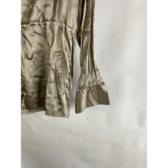 Y2K Banana Republic Womens XS Silk Satin Button Shirt, Banana Republic Womens Button Shirt, Vintage Silk Satin Blouse, Military Shirt View 6