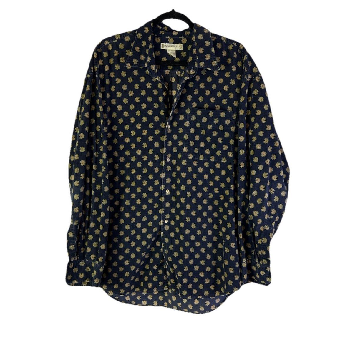 90s Banana Republic Safari Mens XL Paisley Micro Floral Button