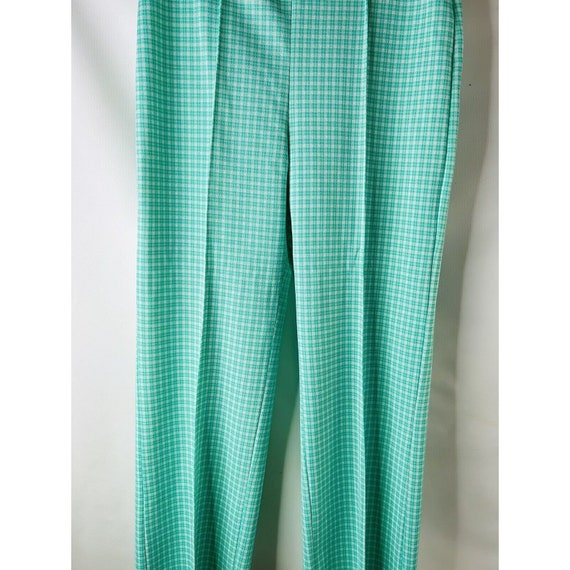 70s Womens 16 Large Plaid Knit High Rise Wide Leg… - image 4