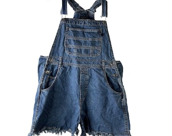 Jaren 90 dames grote afgesneden korte overall shortalls western, dames korte overalls, vintage korte overalls, afgesneden overalls