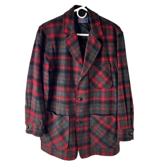 80s Pendleton Mens Small Virgin Wool Plaid Flanne… - image 1