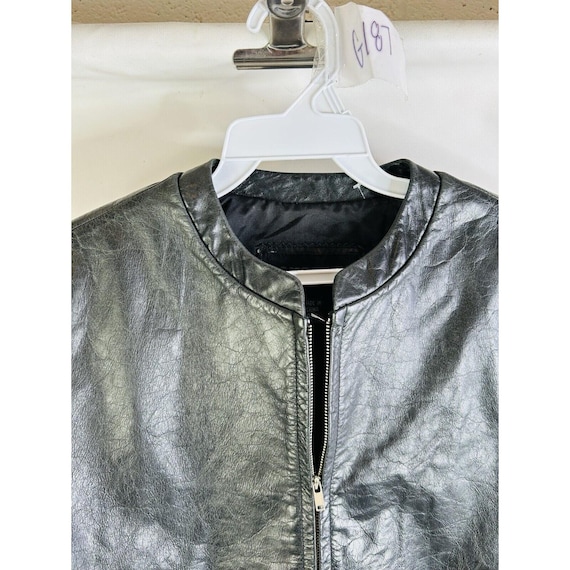 90s Express Womens 4 Distressed Leather Zip Cropp… - image 6