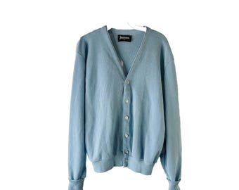 80s Mens Medium Lightweight Knit Button Cardigan Sweater USA Dad Grandpa, Mens Knit Cardigan Sweater, Vintage Grandpa Sweater, Dad Cardigan