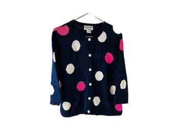 90s Pendleton mujer medio lunares punto cardigan botón suéter preppy, suéter de mujer Pendleton, suéter de punto vintage