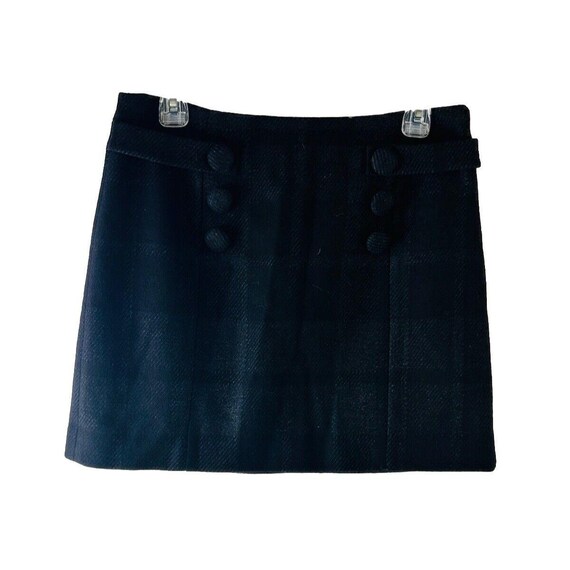 Y2K J. Crew Womens 6 Wool Plaid Mini Button Skirt… - image 1