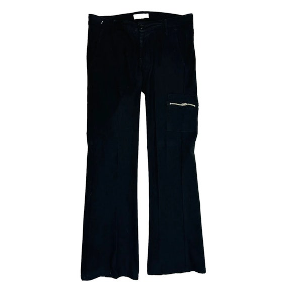 Y2K Womens 10 Baggy Cargo Chino Pants Black Punk … - image 1