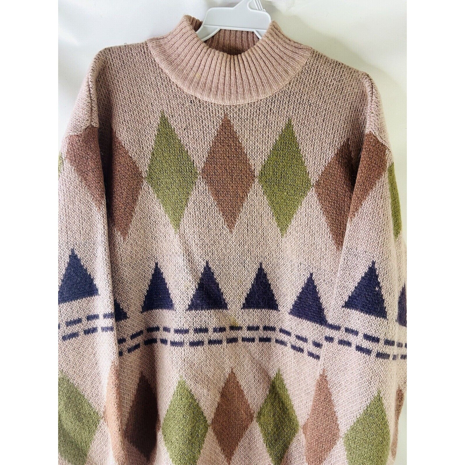 VTG 80年代 メンズ ラージ ダイヤモンド アーガイル ニット バギー