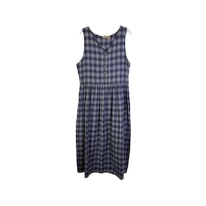 princess polly baby blue dress Green Plaid Dress 80s Jumper Dress Blue Midi | Shop Exile - Tucson, AZ main image 0