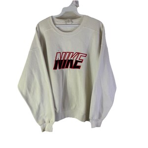 vintage nike spellout sweatshirt in cream