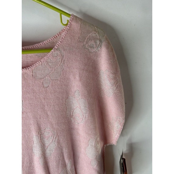 NOS 80s Womens Medium Rose Floral Baggy Knit Swea… - image 5