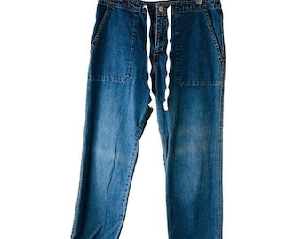 Y2K Dam 12 Baggy Loose Fit Dragsko Blekta Jeans Hip Hop Skater, Y2K Damjeans, Vintage Baggy Jeans, Damjeans med Loose Fit,