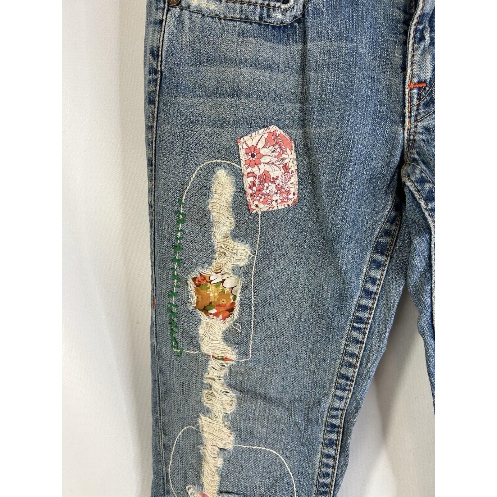 Y2K True Religion Womens 30 Woodstock Patchwork Distressed
