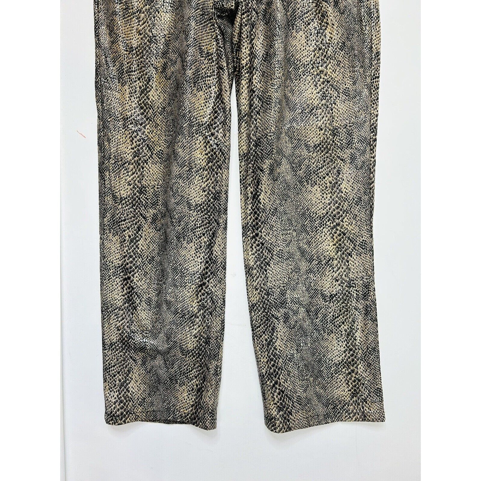 Y2K Womens 10 Snake Skin Python High Rise Straight Pants USA