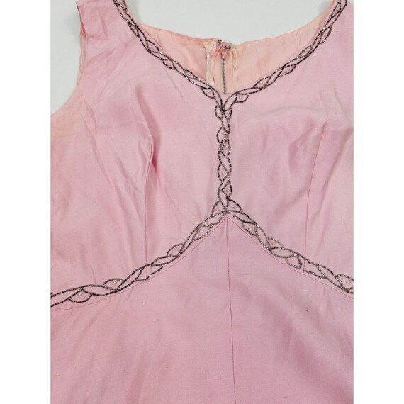 1950s Blush Pink Embellished Beaded Maxi Prom Dre… - image 5