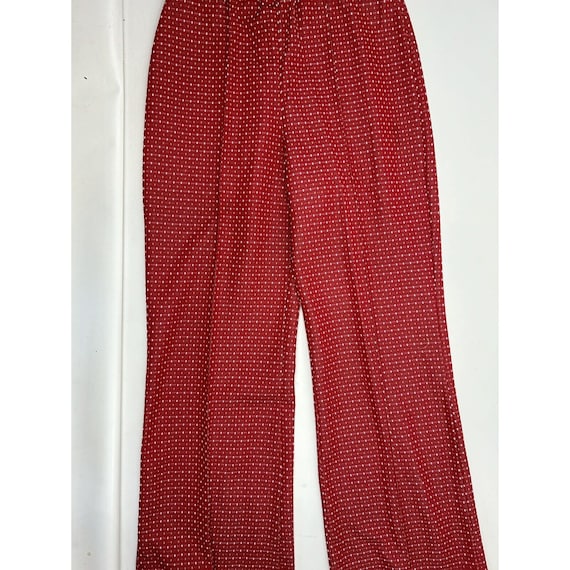 70s Womens 16 Large Polka Dot Knit High Rise Wide… - image 3