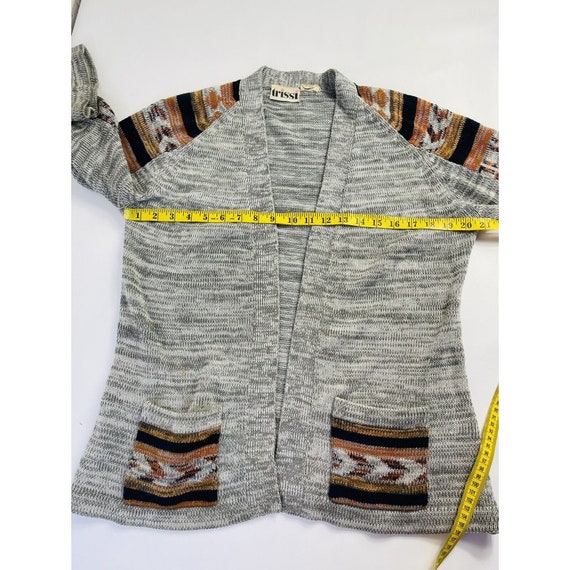 70s Womens Medium Southwestern Knit Bell Sleeve O… - image 4