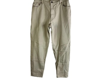 jaren 90 Levis 550 relaxte pasvorm taps toelopende pijpen rode lipje jeans VS beige dames 16, Levis 550 damesjeans, vintage Levis damesjeans, taps toelopende jeans