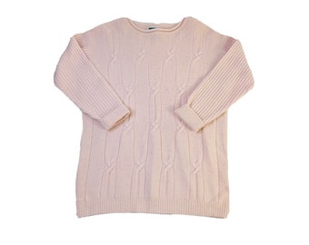 90s Womens Medium Lambswool Angora Cable Knit Sweater Pink, Womens Lambswool Sweater, Vintage Cable Knit Sweater, Barbiecore Pink Sweater