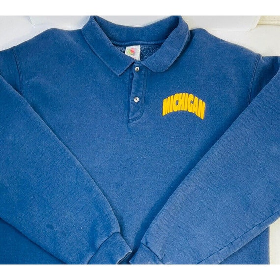 90s Mens XL University of Michigan Faded Collared… - image 2