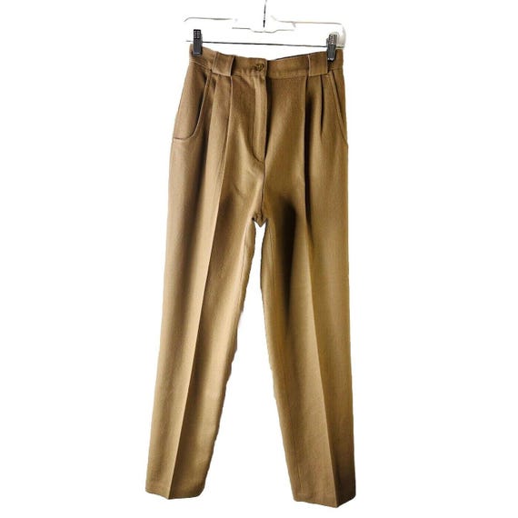 90s Womens 4 Wool Pleated High Rise Trousers Dress Pants Luxury