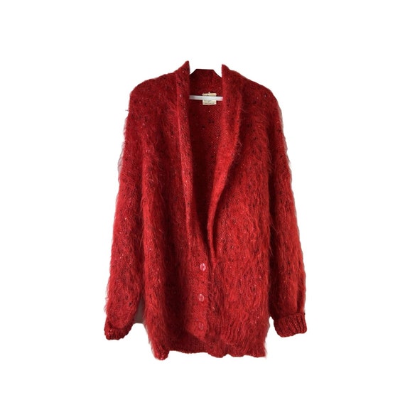 90s Irish Mohair Collection Baggy Cardigan Sweate… - image 1