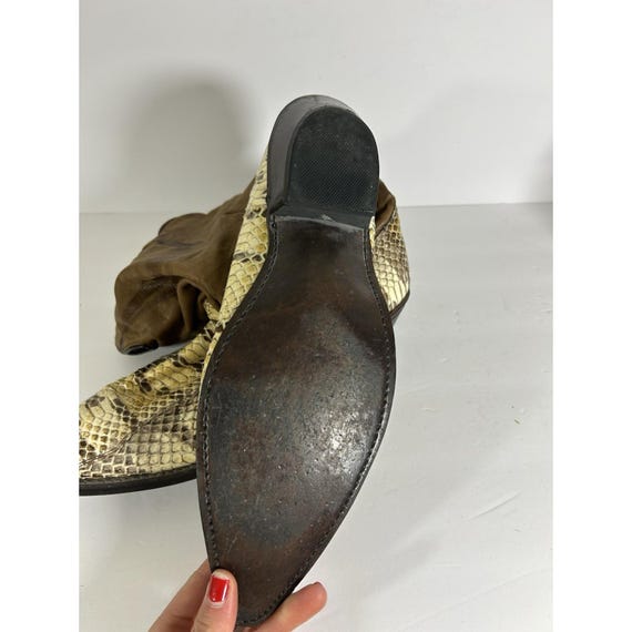 90s Snake Skin Python Leather Western Cowboy Boot… - image 11