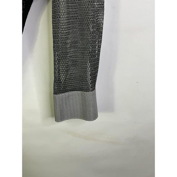 80s Womens Medium Button Front Mesh Bodysuit Rave… - image 6