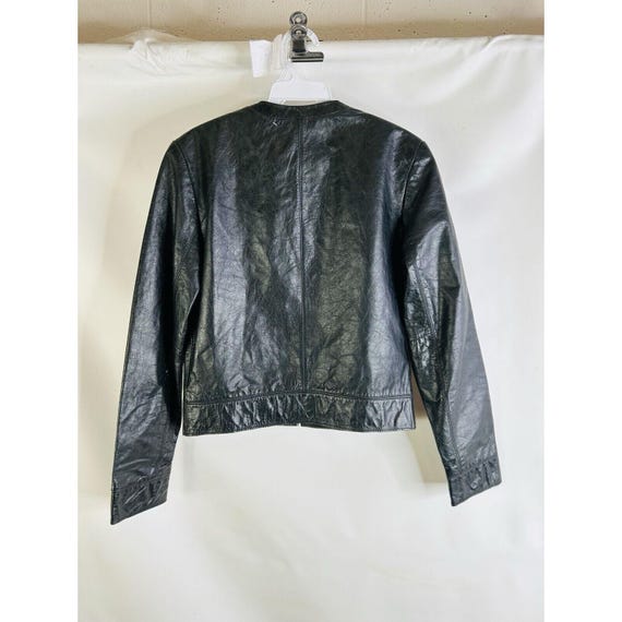 90s Express Womens 4 Distressed Leather Zip Cropp… - image 7