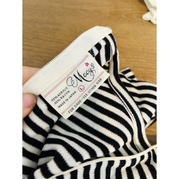 70s Womens Large Micro Stripe Short Sleeve T Shir… - image 2