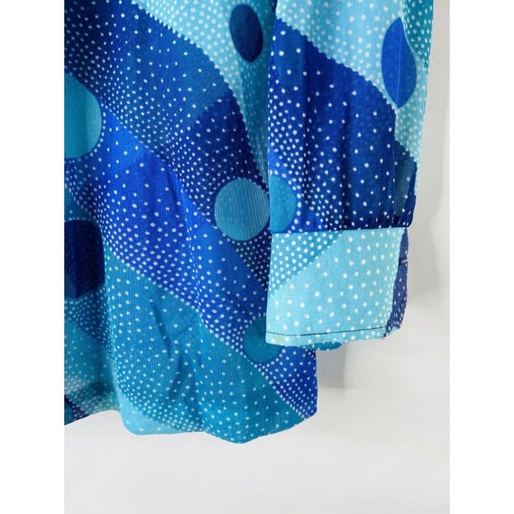 70s Womens Medium Color Block Pointed Collar Trip… - image 4