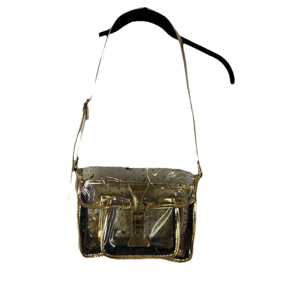 Deadstock Vintage 80s Clear Vinyl Stars Moons Celestial Crossbody Purse Rave, Vintage Clear Vinyl Purse, Celestial Crossbody Purse, 1980s