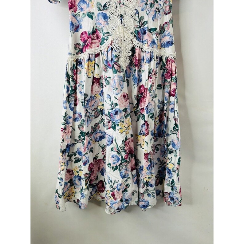 80s Jessica Mcclintock Gunne Sax Garden Party Floral Puff Sleeve Dress ...
